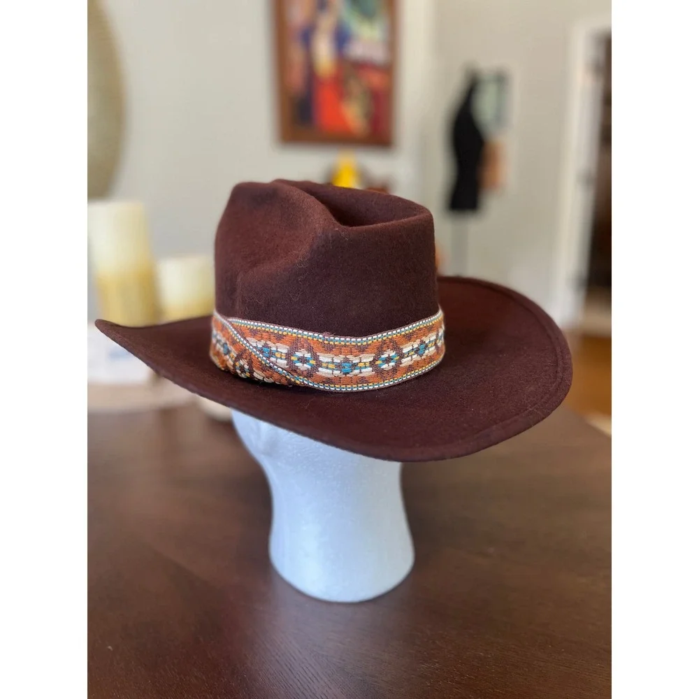 Sears Wool Hat Woman's 6 3/4 Brown Excellent Outback Southwestern Fedora